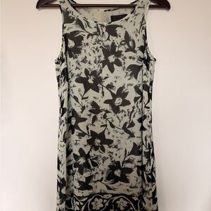 Sigrid Olsen Black Floral Midi Dress on Cream